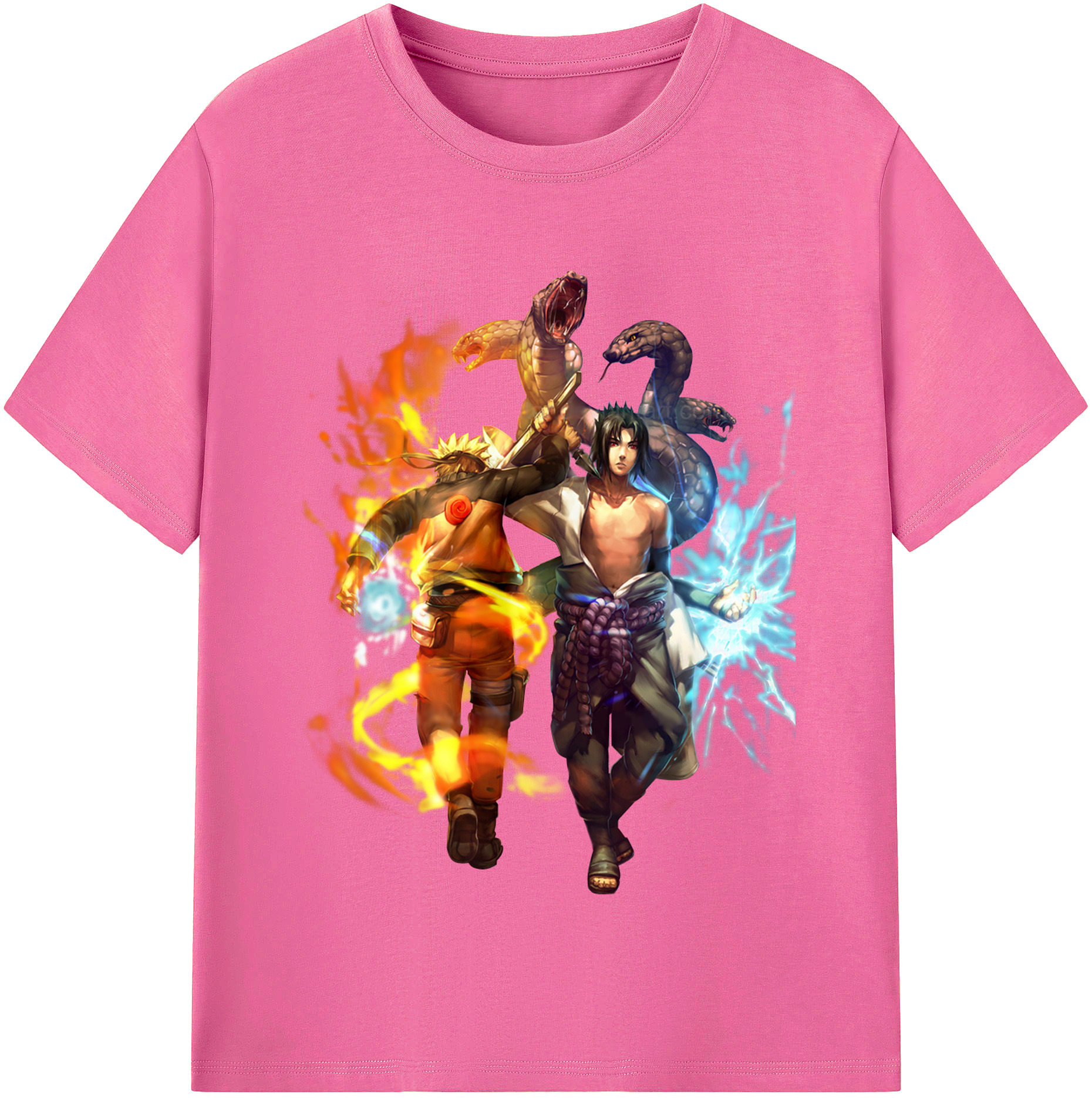 （画像用） NARUTO -ナルト- うちは サスケ Uchiha Sasuke レディースカジュアルプリントTシャツ（綿100％）